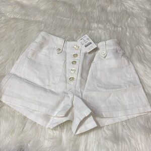 NWT Crewcuts Girls White Linen Shorts Youth 8